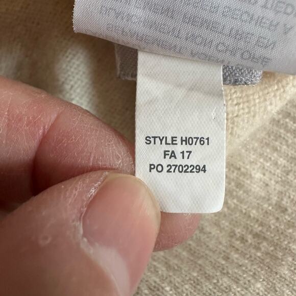 J Crew 100% Cashmere Knit Sweater Ivory Ruffle V Neck Long Sleeve Small * flaw - Picture 6 of 15